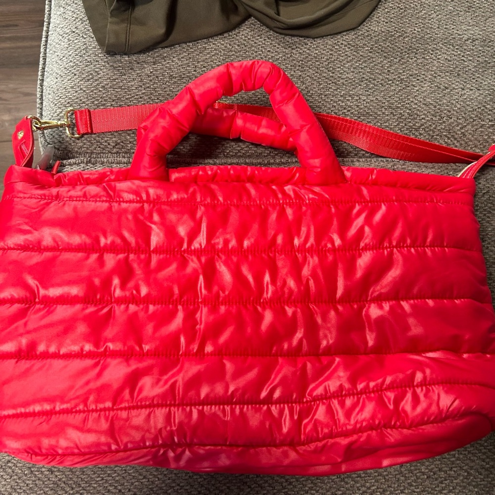 Estee Lauder Bold Red Quilted Tote great for Valentine’s Day